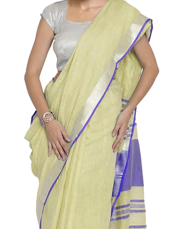 MH_HANDLOOM_Women's_Linen_Slub_Saree_with_Blouse_Piece_for_Every_Occasion