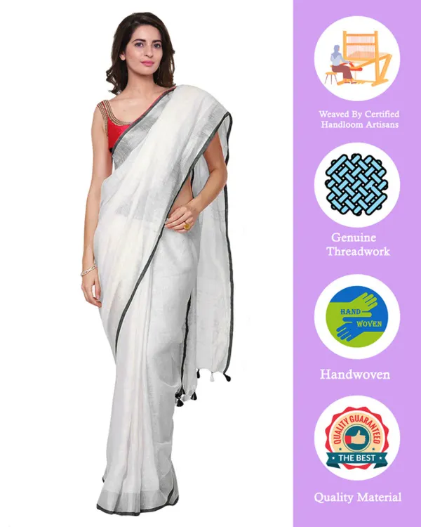 MH_HANDLOOM_Women's_Linen_Slub_Saree_with_Blouse_Piece_for_Every_Occasion