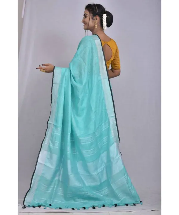 MH_HANDLOOM_Women's_Linen_Slub_Saree_with_Blouse_Piece_for_Every_Occasion