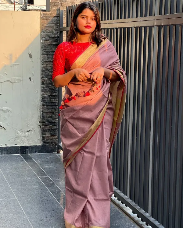 MH_HANDLOOM_Women's_Linen_Slub_Saree_with_Blouse_Piece_for_Every_Occasion