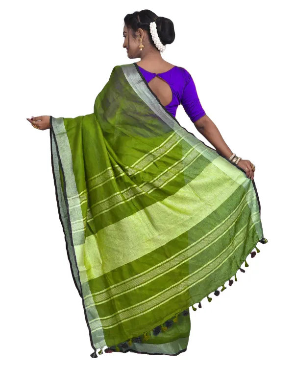 MH_HANDLOOM_Women's_Linen_Slub_Saree_with_Blouse_Piece_for_Every_Occasion
