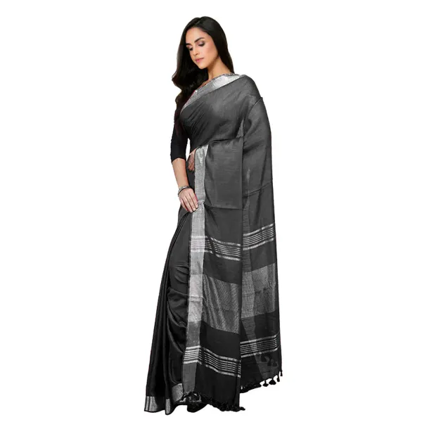 MH_HANDLOOM_Women's_Linen_Slub_Saree_with_Blouse_Piece_for_Every_Occasion