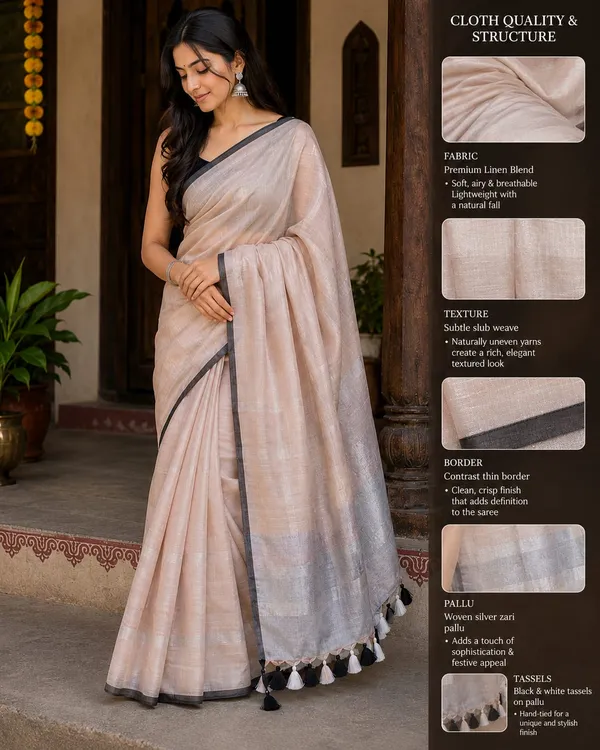 MH_HANDLOOM_Linen_Slub_Saree_with_Blouse_Piece_for_Every_Occasion