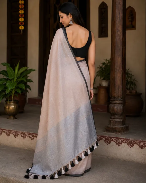 MH_HANDLOOM_Linen_Slub_Saree_with_Blouse_Piece_for_Every_Occasion