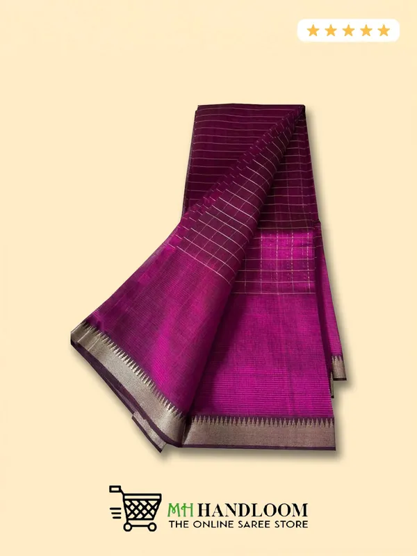 Purple_Womenhandloom_Bhagalpuri_Semi_Silk_Blend_Saree_Ethnic_Wear_With_Running_Unstitched_Blouse_Piece