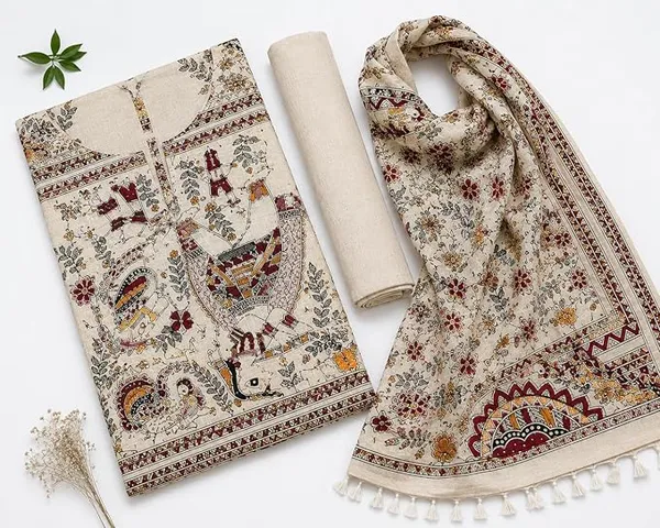 MH_HANDLOOM_COTTON_SILK_MADHUBANI_PRINT_UNSTITCHED_DRESS_MATERIAL_WITH_DUPATTA