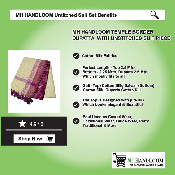 MH_HANDLOOM_Unstitched_Dress_Material_|_Multicolour_Jute_Silk_|_Salwar_Suit_Material_with_Dupatta