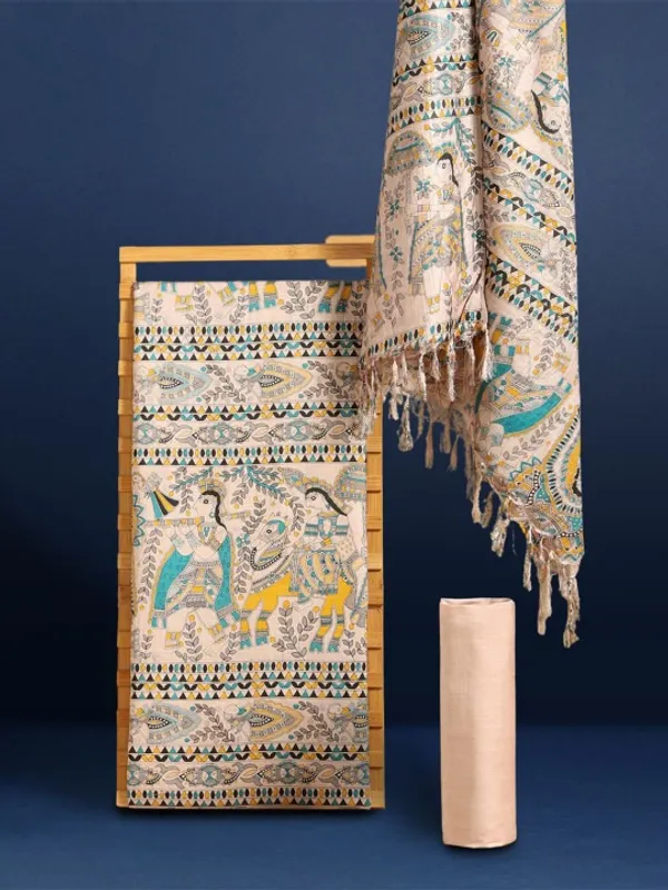 SEMI_SILK_PRINTED_UNSTITCHED_DREES_MATERIAL_WITH_DUPATTA