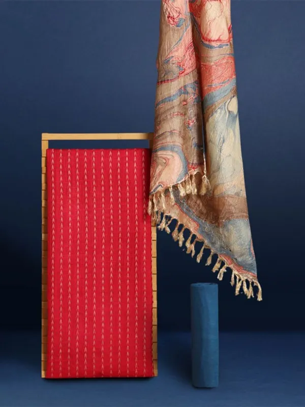 SEMI_SILK_PRINTED_UNSTITCHED_DREES_MATERIAL_WITH_DUPATTA