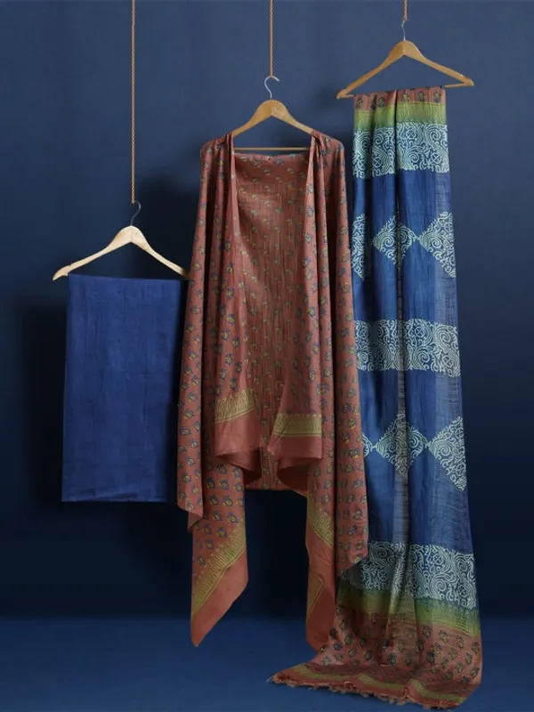 SEMI_SILK_PRINTED_UNSTITCHED_DREES_MATERIAL_WITH_DUPATTA