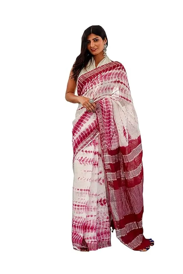 MH_HANDLOOM_LINEN_SLUB_SIBORI_DESIGN_SAREE_WITH_BLOUSE