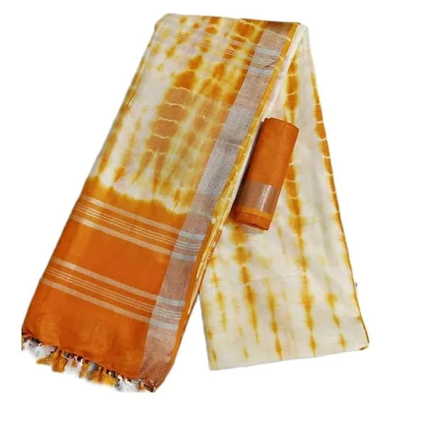 MH_HANDLOOM_LINEN_SLUB_SIBORI_DESIGN_SAREE_WITH_BLOUSE
