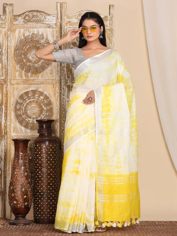 MH_HANDLOOM_LINEN_SLUB_SIBORI_DESIGN_SAREE_WITH_BLOUSE