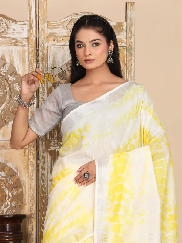 MH_HANDLOOM_LINEN_SLUB_SIBORI_DESIGN_SAREE_WITH_BLOUSE