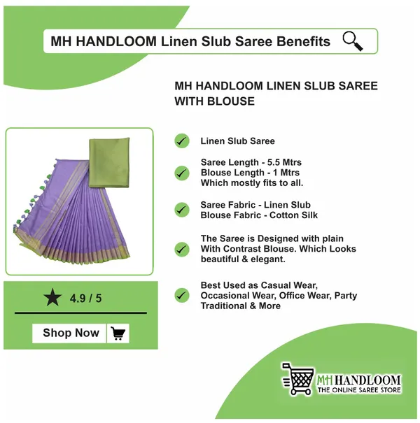 Purple_Women's_Linen_Slub_Saree_with_Blouse_Piece_for_Every_Occasion