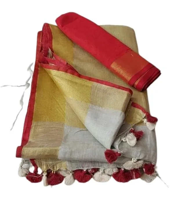 Women's_Linen_Slub_Saree_with_Blouse_Piece_for_every_occasion