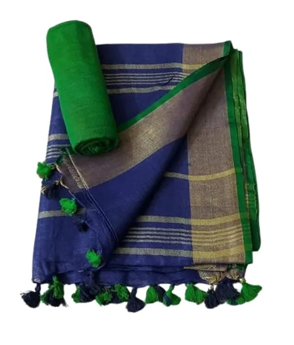 Women's_Linen_Slub_Saree_with_Blouse_Piece_for_every_occasion