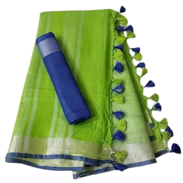 Women's_Linen_Slub_Saree_with_Blouse_Piece_for_every_occasion