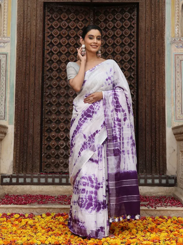 MH_HANDLOOM_LINEN_SLUB_SIBORI_DESIGN_SAREE_WITH_BLOUSE