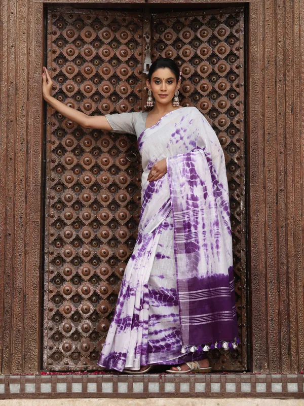 MH_HANDLOOM_LINEN_SLUB_SIBORI_DESIGN_SAREE_WITH_BLOUSE