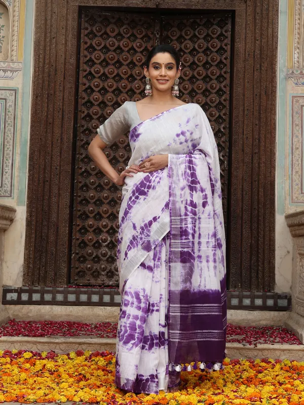 MH_HANDLOOM_LINEN_SLUB_SIBORI_DESIGN_SAREE_WITH_BLOUSE