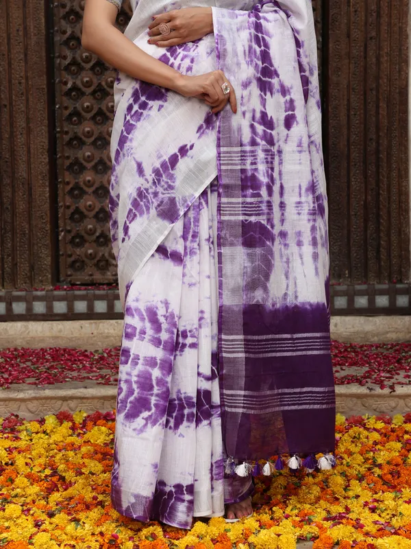 MH_HANDLOOM_LINEN_SLUB_SIBORI_DESIGN_SAREE_WITH_BLOUSE