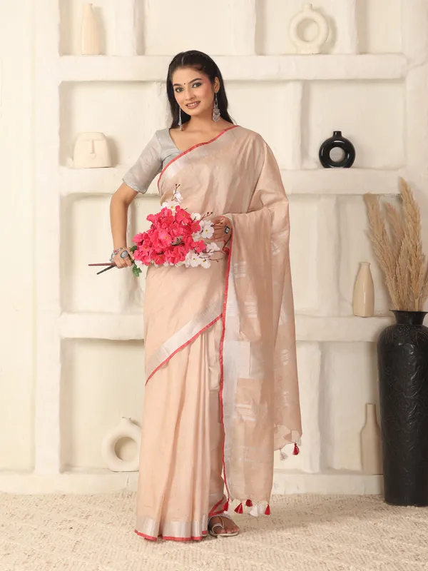 Women's_Linen_Slub_Saree_with_Blouse_Piece_for_Every_Occasion
