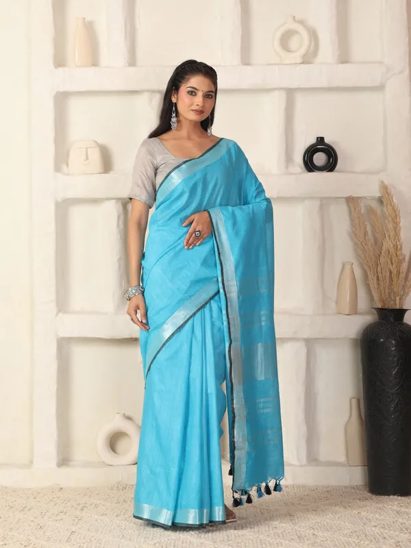 Firoza_Women's_Linen_Slub_Saree_with_Blouse_Piece_for_Every_Occasion