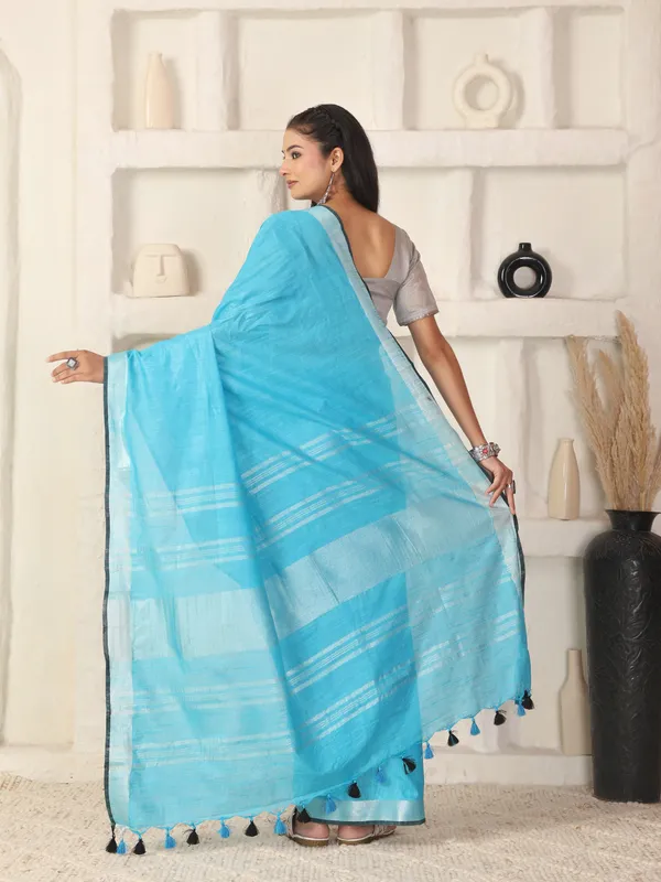 Firoza_Women's_Linen_Slub_Saree_with_Blouse_Piece_for_Every_Occasion