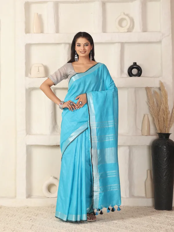 Firoza_Women's_Linen_Slub_Saree_with_Blouse_Piece_for_Every_Occasion