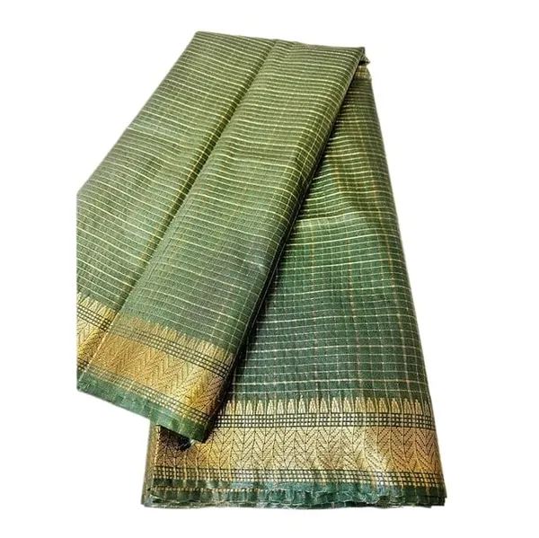 Green_Exquisite_Semi_Silk_Sarees_with_Blouse