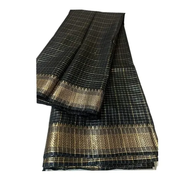 Black_Exquisite_Semi_Silk_Sarees_with_Blouse