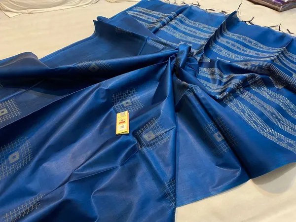 Blue_Exquisite_Semi_Silk_Sarees_with_Blouse