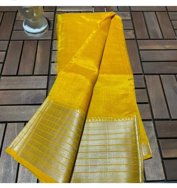 Yellow_Exquisite_Semi_Silk_Sarees_with_Blouse