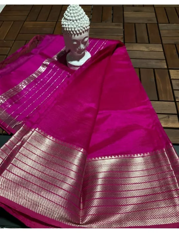 Pink_Exquisite_Semi_Silk_Sarees_with_Blouse