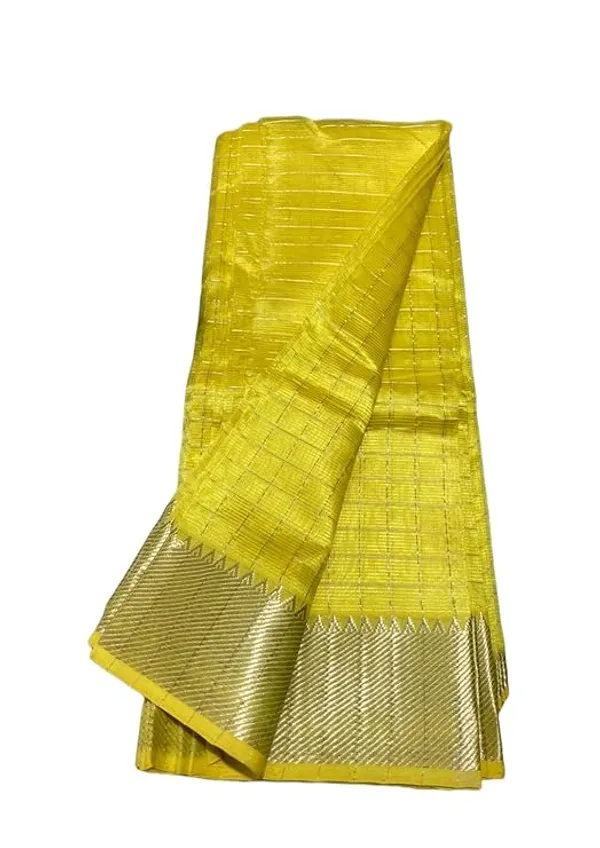 Yellow_Exquisite_Semi_Silk_Sarees_with_Blouse