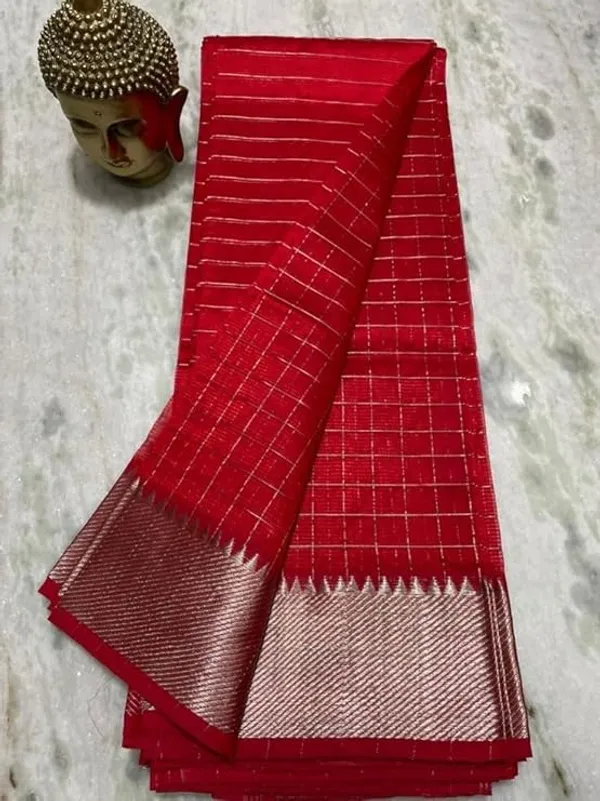 Red_Exquisite_Semi_Silk_Sarees_with_Blouse