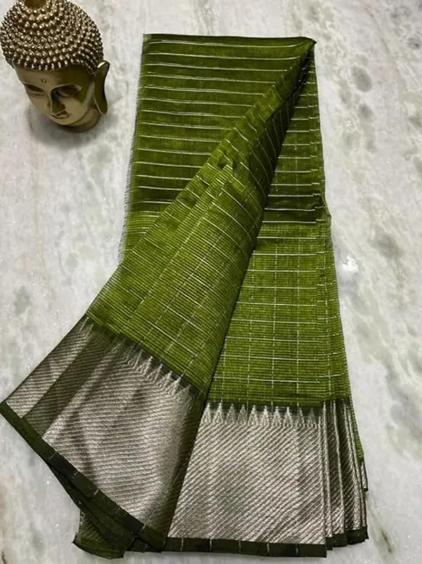 Green_Exquisite_Semi_Silk_Sarees_with_Blouse