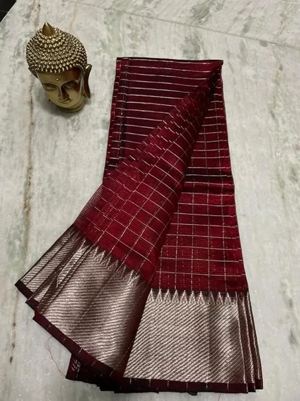 Brown_Exquisite_Semi_Silk_Sarees_with_Blouse