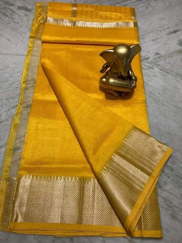Mustard_Exquisite_Semi_Silk_Sarees_with_Blouse
