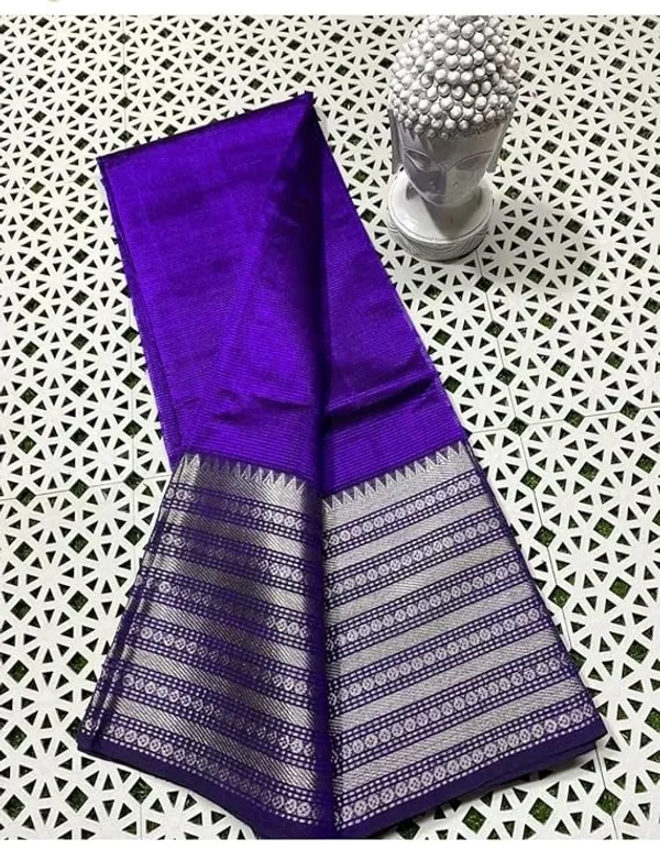 Purple_Exquisite_Semi_Silk_Sarees_with_Blouse