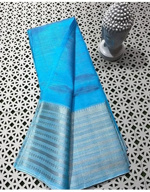 Sky_Blue_Exquisite_Semi_Silk_Sarees_with_Blouse