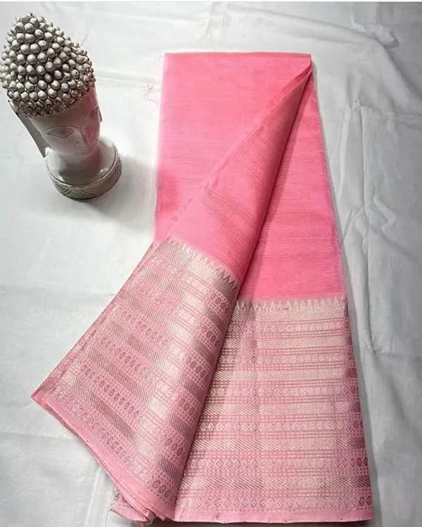 Pink_Exquisite_Semi_Silk_Sarees_with_Blouse