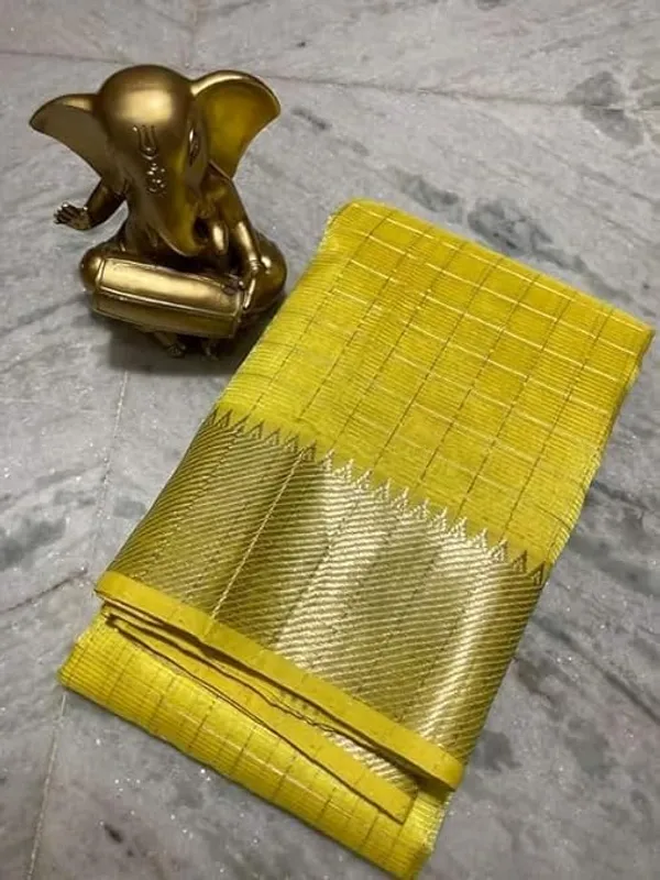 Yellow_Exquisite_Semi_Silk_Sarees_with_Blouse