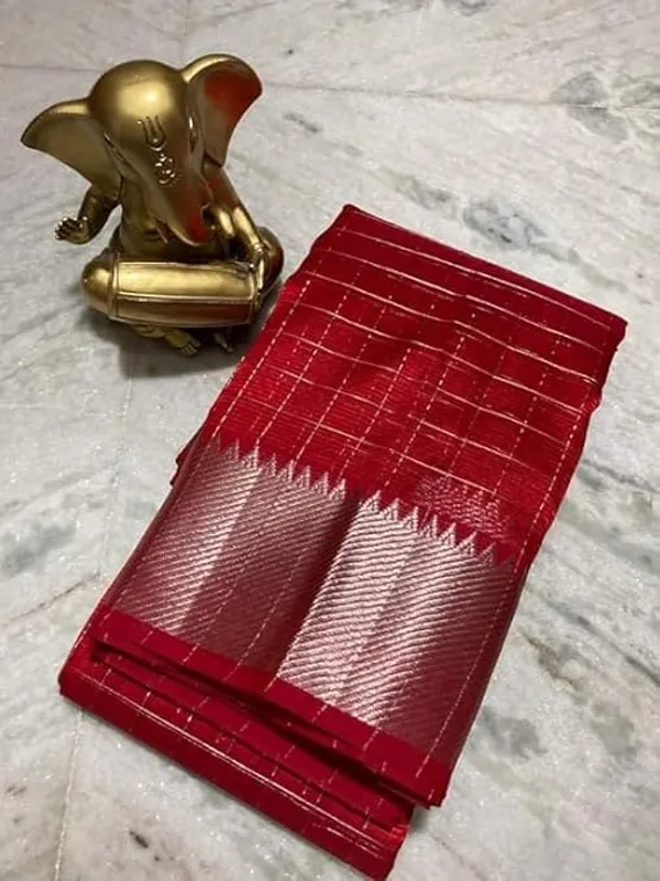 Red_Exquisite_Semi_Silk_Sarees_with_Blouse