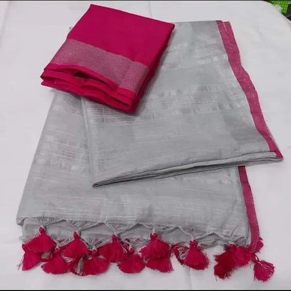 Women's_Linen_Slub_Saree_with_Blouse_Piece_for_Every_Occasion