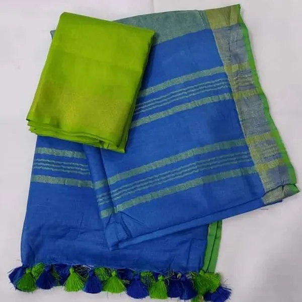 Women's_Linen_Slub_Saree_with_Blouse_Piece_for_Every_Occasion