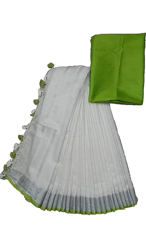 White_Women's_Linen_Slub_Saree_with_Blouse_Piece_for_Every_Occasion