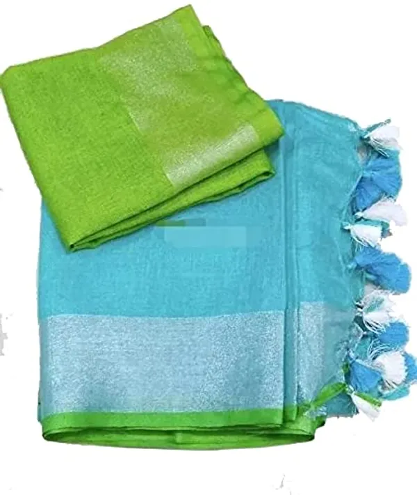 Firoza_Women's_Linen_Slub_Saree_with_Blouse_Piece_for_Every_Occasion