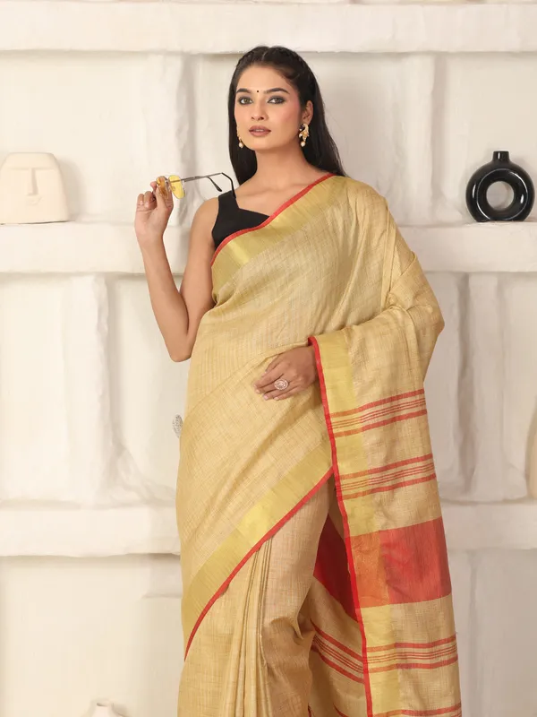 Beige_Colour_Art_Silk_Saree_(With_Unstitched_Blouse_Piece)_For_Women